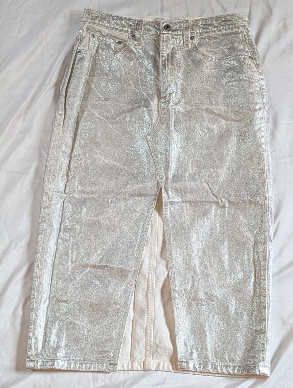 Abercrombie & Finch Metallic Jean Skirt